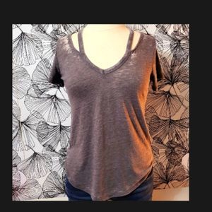 Express Burnout T-shirt | open collarbone | Women's | size xs